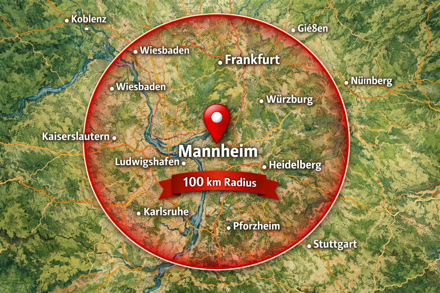 Einsatzgebiet Fensterzentrum 24 Mannheim